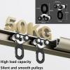 Curtain Tracks Ceiling Mounted Heavy-Duty Curtains Rails Room Divider Curtain Track, Invisible Inner Casement Floating Window Curtain Rod, Aluminum Alloy Mute Curtain Rail ( Color : White , Size : 1.4 view 3