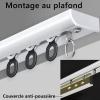 Curtain Tracks Ceiling Mounted Heavy-Duty Curtains Rails Room Divider Curtain Track, Invisible Inner Casement Floating Window Curtain Rod, Aluminum Alloy Mute Curtain Rail ( Color : White , Size : 1.4 view 4