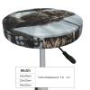Dwrepo Round Bar Stool Covers Owl on Telephone Pole Stool Covers Round Bar Stool Seat Covers Cushion with Elastic Bands Washable Stretch Stool Chair Cover for Bar Kitchen Dining Room, 14 inch, Black view 3