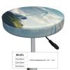 Dwrepo Round Bar Stool Covers Wind Turbine Stool Covers Round Bar Stool Seat Covers Cushion with Elastic Bands Washable Stretch Stool Chair Cover for Bar Kitchen Dining Room, 12 inch, Black view 3