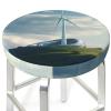 Dwrepo Round Bar Stool Covers Wind Turbine Stool Covers Round Bar Stool Seat Covers Cushion with Elastic Bands Washable Stretch Stool Chair Cover for Bar Kitchen Dining Room, 12 inch, Black view 4