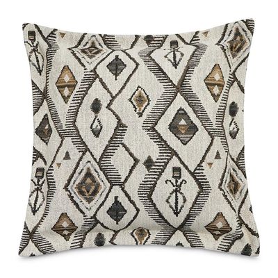 MICHAEL AMINI Explorer Alvarado 21" Chenille Square Accent Pillow - Ivory/Paver - Set of 2