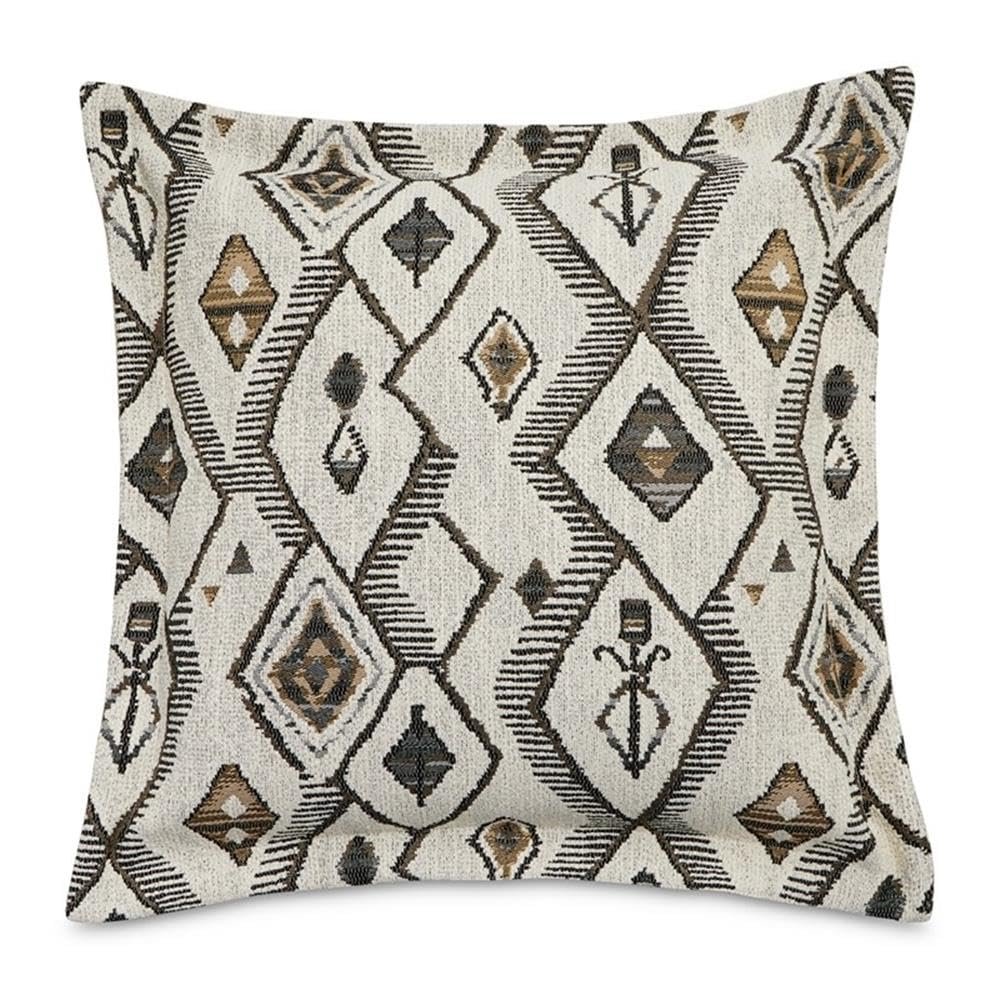 MICHAEL AMINI Explorer Alvarado 21" Chenille Square Accent Pillow - Ivory/Paver - Set of 2