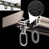 Aluminum Curtain Track, Ceiling Mount, Curtain Rail System, Windows and Room Divider Ceiling Track Set, Ultra-thin Curtain Track, Invisible Inner Casement Floating Window Curtain Rod ( Color : Black , view 3