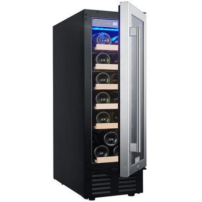DINGYXIN 12 Inch Wine Cooler Refrigerators 19 Bottles Fast Cooling Low Noise No Fog Wine Fridge with Professional Compressor Stainless Steel,for Red,White,Champagne or Sparkling Wine.