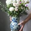 YUJUNDZSW Flower Vase Retro Blue and White Porcelain Vase Chinese Style Living Room Flower Arrangement Rough Pottery Flowers Zen Ceramic Vase Vase for Decor view 4