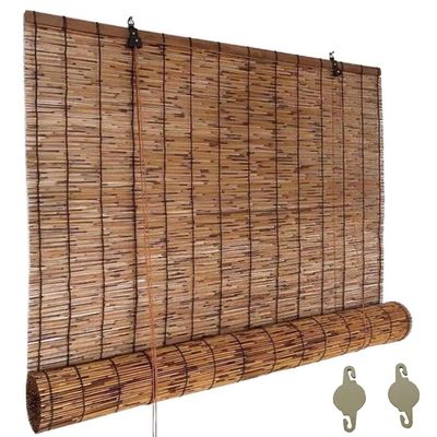 RDHDXAMT 30" W X 36" H Cordless Roll Up Blinds 45" W X 58" H 50" W X 64" H 55" W X 70" H 60" W X 84" H Bamboo Roman Shades for Garden Easy to Install 140 Sizes(60" W X 36" H)