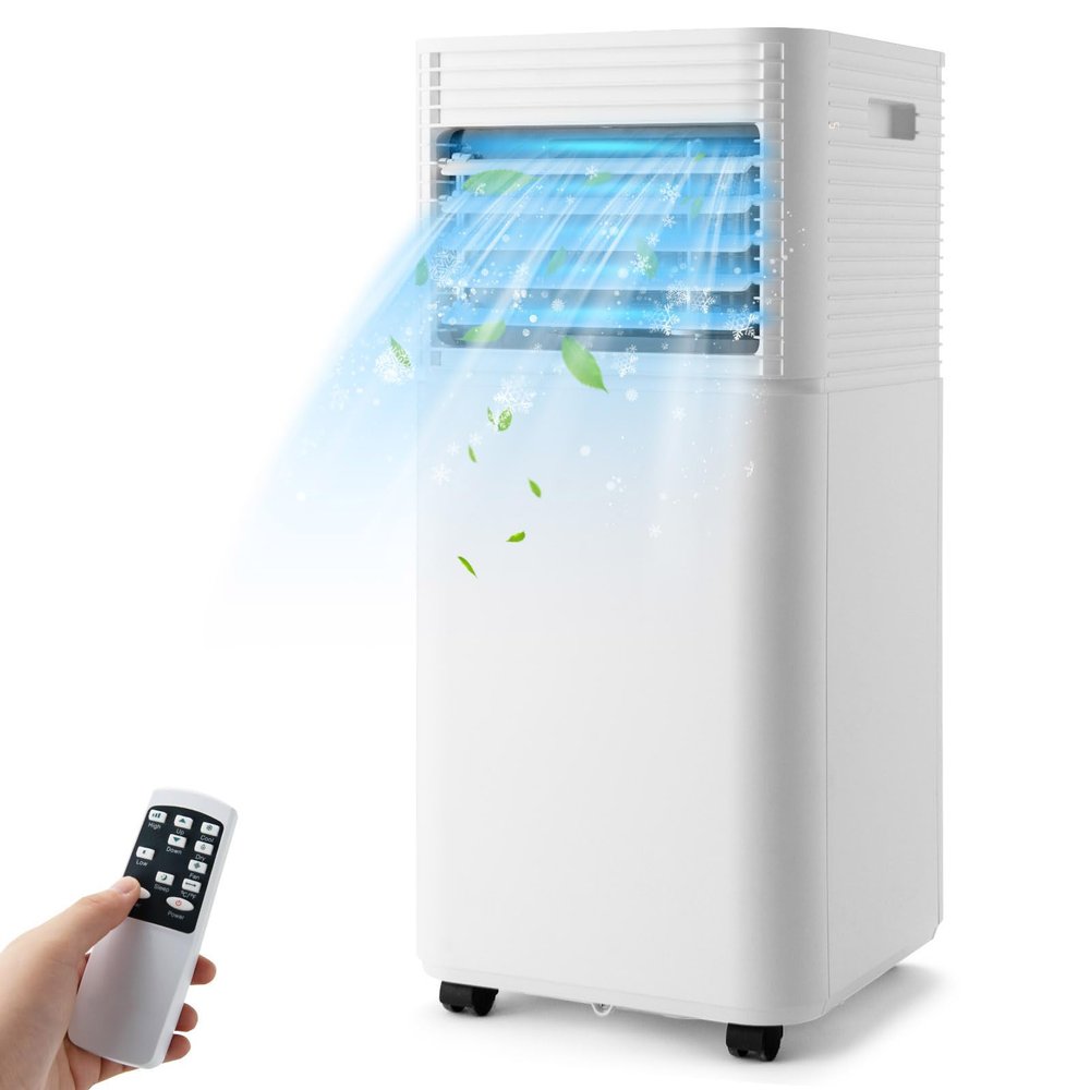 ARLIME Portable Air Conditioners, 10000 BTU AC Unit Cools up to 350 sq. ft. Freestanding Air Cooler w/Fan & Dehumidifier, Remote Control, Window Mount Kits for Home Office