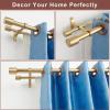 Warm Gold Double Rod Curtain Rods 72-144" (6-12ft), Decorative Drapery Rod with Cap Finials, Heavy Duty Dual Window Rods view 4