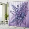 Ambesonne Purple Shower Curtain, Romantic Tones Leafy Bouquet Fantasy Woodland Dreamy Atmosphere Leaves, Cloth Fabric Bathroom Decor Set with Hooks, 69" W x 70" L, Dark Lavender and Mauve view 2