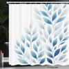Ambesonne Blue Shower Curtain, Minimalist Urban Jungle Theme Leaves with Cold Tone on Plain Backdrop, Cloth Fabric Bathroom Decor Set with Hooks, 69" W x 70" L, White Grey Teal Sea Blue view 1