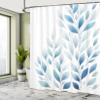 Ambesonne Blue Shower Curtain, Minimalist Urban Jungle Theme Leaves with Cold Tone on Plain Backdrop, Cloth Fabric Bathroom Decor Set with Hooks, 69" W x 70" L, White Grey Teal Sea Blue view 2