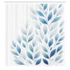 Ambesonne Blue Shower Curtain, Minimalist Urban Jungle Theme Leaves with Cold Tone on Plain Backdrop, Cloth Fabric Bathroom Decor Set with Hooks, 69" W x 70" L, White Grey Teal Sea Blue view 4