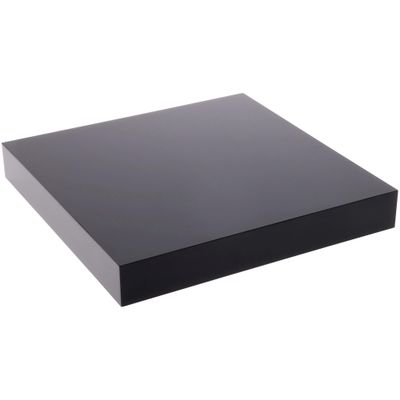 Plymor Black Polished Acrylic Square Display Block, 1" H x 7" W x 7" D