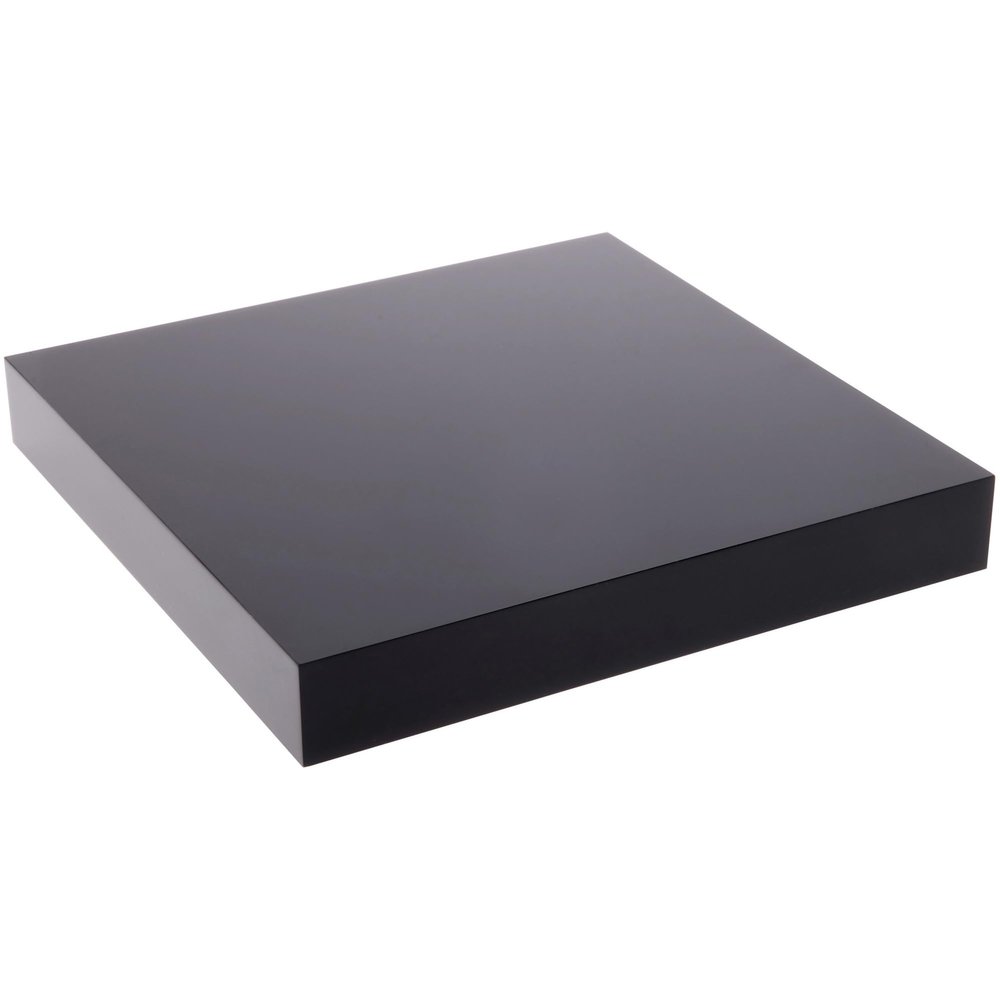 Plymor Black Polished Acrylic Square Display Block, 1" H x 7" W x 7" D