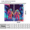 Astronaut Curtains, Cartoon Abstract Cool Colorful Funny Outer Space Cosmic Spaceman Blackout Window Treatments, Thermally Insulated Rod Pocket Drapes For Boys Teen Men Bedroom Living Room 52x84in view 2