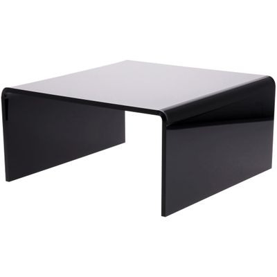 Plymor Black Acrylic Short Square Display Riser, 7" H x 14" W x 14" D (3/8" Thick) (2 Pack)