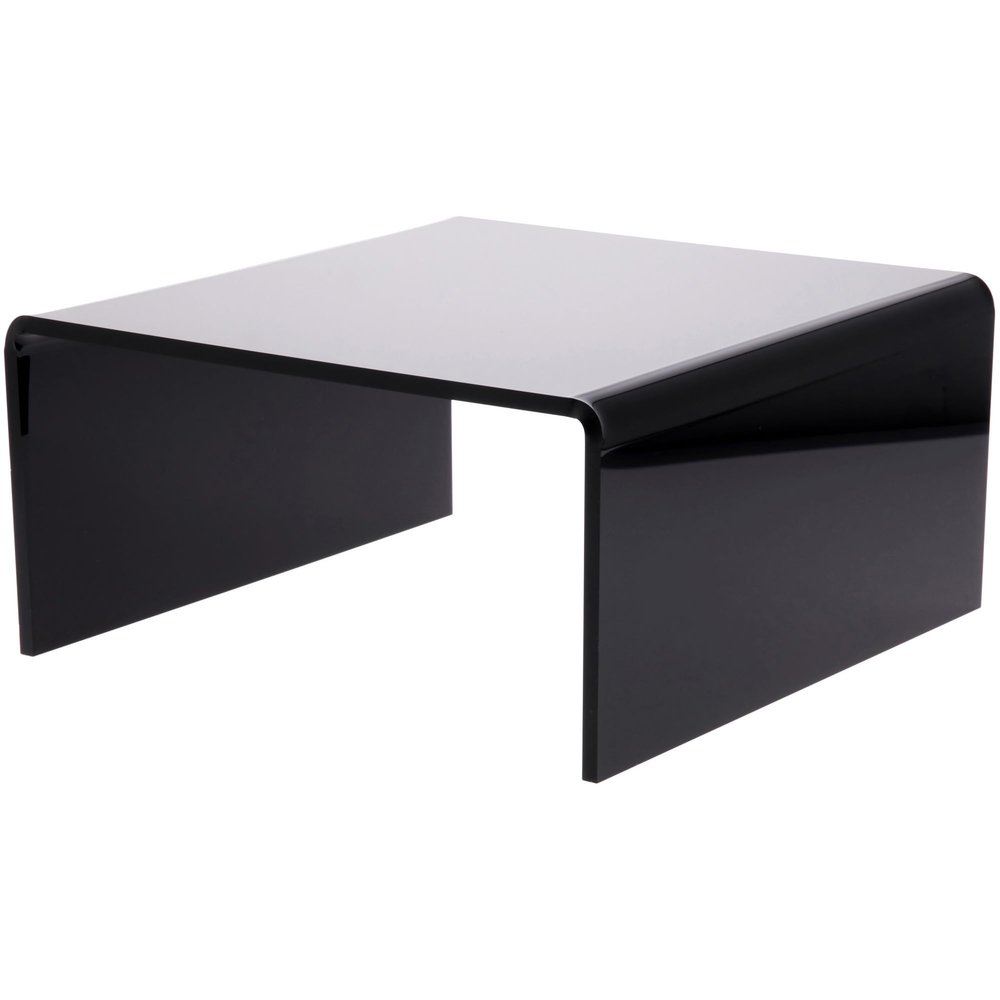 Plymor Black Acrylic Short Square Display Riser, 7" H x 14" W x 14" D (3/8" Thick) (2 Pack)