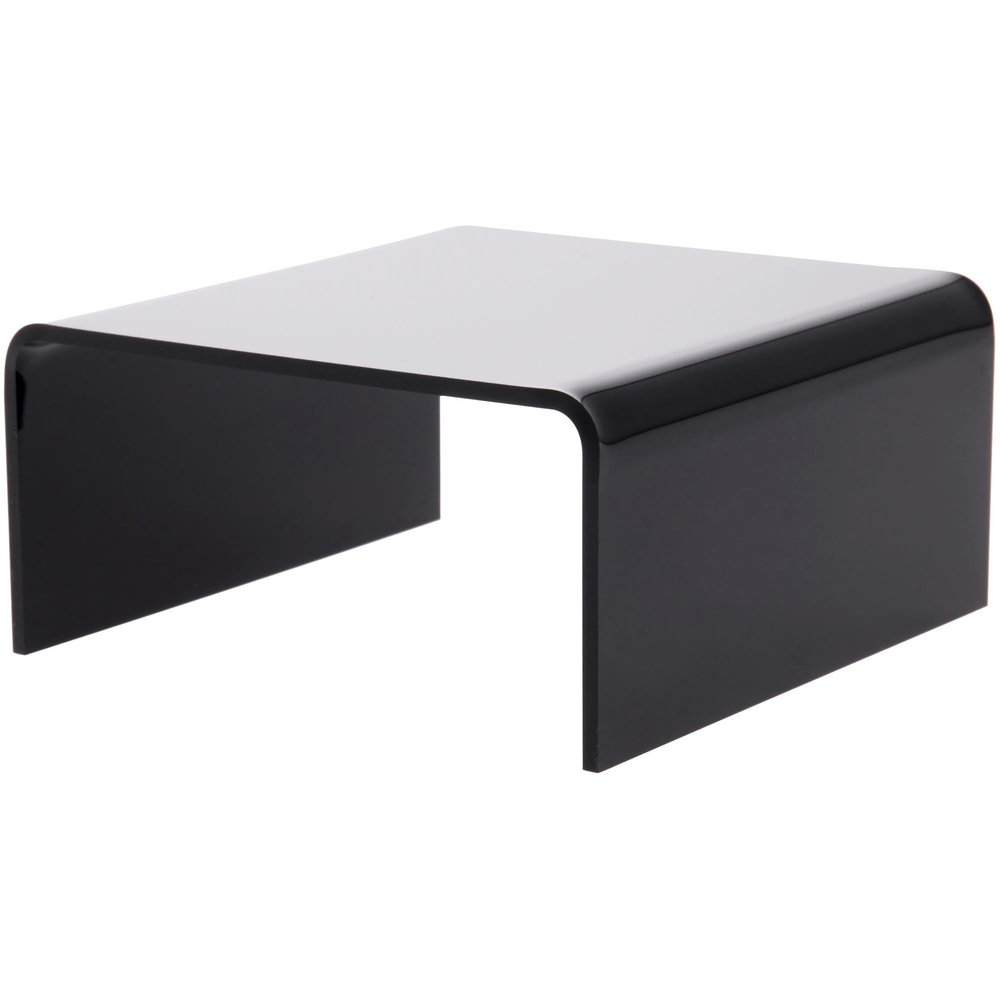 Plymor Black Acrylic Short Square Display Riser, 2" H x 4" W x 4" D (1/8" Thick) (2 Pack)