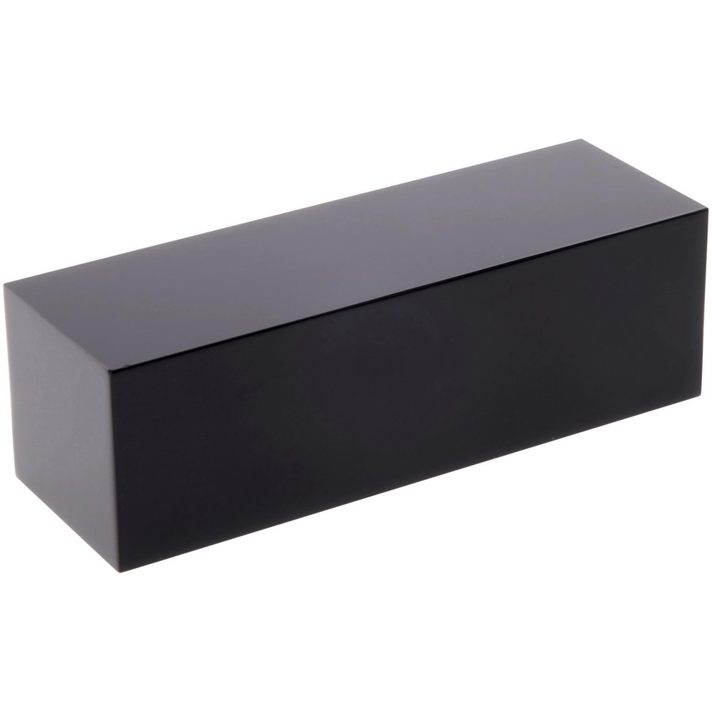 Plymor Black Polished Acrylic Rectangular Display Block, 1" H x 1" W x 3" D, Pack of 6