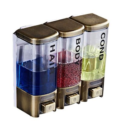 ZQFIDFYR Retro Soap Dispenser Wall-Mounted Manual,1 Chamber 16.9oz,2 Chamber 33.8oz,3 Chamber 50.7oz,Clear Soap Pump Plastic Soap dispensers