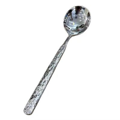 YZFEIJDNA Stainless steel spoons, ice crack spoons, stone pattern spoons, Western restaurant rice spoons, household spoons, dessert spoons, spoons