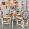 AMZRicher Navy Blue Boho Chair Back Covers for Dining Chairs 8 Pack, Washable Removable Chair Slipcover Back Chair Protector for Wedding Baby Shower Party Orange Ethnic Tribal Bohemian Mandala Floral view 3