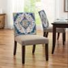 AMZRicher Navy Blue Boho Chair Back Covers for Dining Chairs 8 Pack, Washable Removable Chair Slipcover Back Chair Protector for Wedding Baby Shower Party Orange Ethnic Tribal Bohemian Mandala Floral view 4