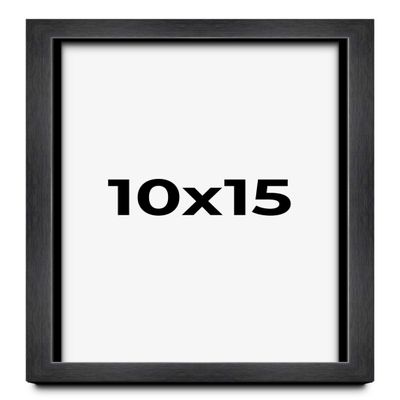 10x15 Frame Charcoal Black Wood Texture Picture Frame | Solid Wood | 0.75 Inch Moulding Width | 0.5 Inch Rabbet Depth | UV Acrylic Plexiglass, Foam Board Backing, & Hanging Hardware Included