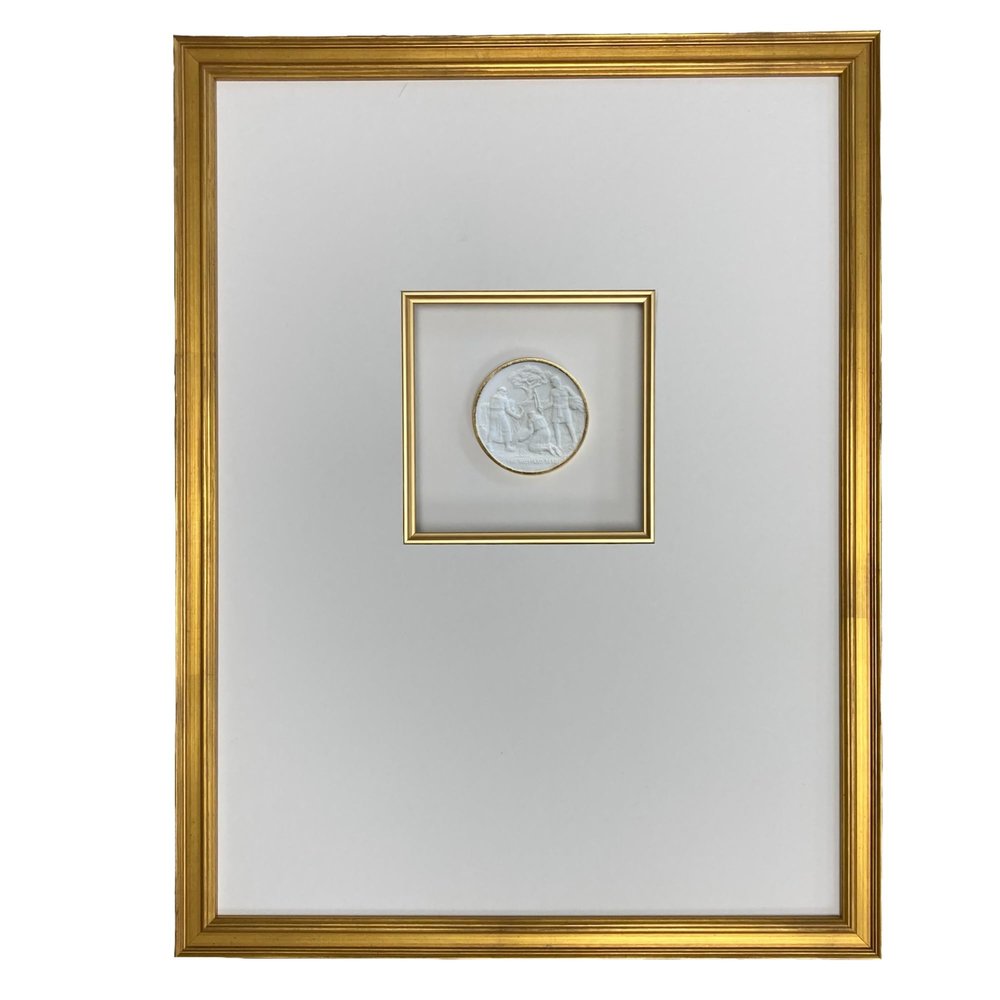 Framed Religious Intaglios in 12x16 Gold Frame (The Mustard Seed)