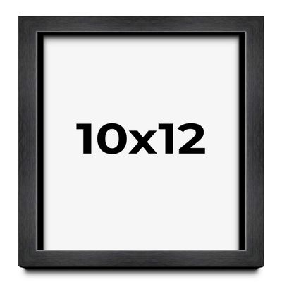 10x12 Frame Charcoal Black Wood Texture Picture Frame | Solid Wood | 0.75 Inch Moulding Width | 0.5 Inch Rabbet Depth | UV Acrylic Plexiglass, Foam Board Backing, & Hanging Hardware Included