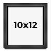 10x12 Frame Charcoal Black Wood Texture Picture Frame | Solid Wood | 0.75 Inch Moulding Width | 0.5 Inch Rabbet Depth | UV Acrylic Plexiglass, Foam Board Backing, & Hanging Hardware Included view 1