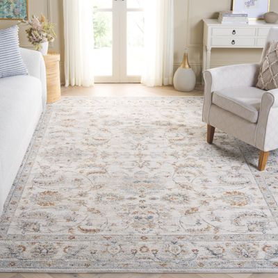 SAFAVIEH Area Rug 8x10 - Avalon Collection - Large - Ivory & Light Blue, Traditional Design, Non-Shedding & Easy Cleaning, Ideal for Living Room, Bedroom, Office, Dining Space (AVA220A)