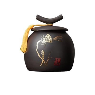 CHICKEN Tea Storage Tank Purple Clay Tea Storage Tank Sealed Tank Large Capacity Loose Tea Tea Tank Chinese Retro Awakened Tea Tank Storage Tank Multifunctional Storage Jar (Color : B)