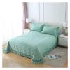 YIZUFU Cotton Solid Color Quilted Ruffled Bedspread Cover Bedspread Set Bed Sheet (Including Pillowcase),Bedding, 245X270cm, dxf-123 view 2
