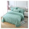 YIZUFU Cotton Solid Color Quilted Ruffled Bedspread Cover Bedspread Set Bed Sheet (Including Pillowcase),Bedding, 245X270cm, dxf-123 view 3