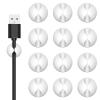 Flezoo Cord Holder Cable Clips, 12PCS White Adhesive Cord Organizer Charger Holder Wire Management Keeper for Nightstand, Desk, Office or Mouse view 1