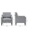Luo Yi - CN Managerial Chairs, Mid Century Modern Accent Chair Living Room Chair Armchair Studio Office Apartment Lounge Chairs Furniture Home (Color : Light Grey) view 2