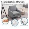 Luo Yi - CN Managerial Chairs, Mid Century Modern Accent Chair Living Room Chair Armchair Studio Office Apartment Lounge Chairs Furniture Home (Color : Light Grey) view 4