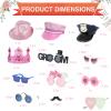 18 Pcs Fun Photo Booth Props Set for Adults, Novelty Funny Hats and Party Sunglasses, Colorful beards, Photo Booth Props Kit for Wedding, Bachelorette Party, Birthday, Costume, Events, All Occasions view 3