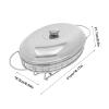 HAPPCUCOE Chafing Dish Buffet Set,2.11 Quart Stainless Steel Oval Food Warmer,Buffet Servers and Warmers for Wedding, Parties,Banquet,Buffets (Silver) view 2