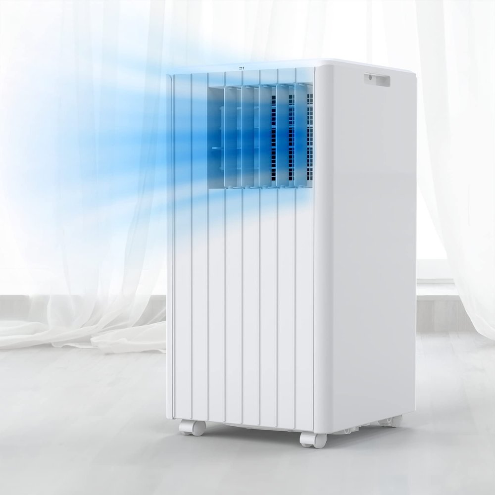 GAOMON 8,000 BTU Portable Air Conditioner, 4 Modes, 2 Wind Speeds, with Remote Control, Dehumidifier & 24 Hour Timer, Portable AC for Bedroom, Living Room, Home, Office, Studio Apartment