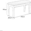 Foot Stool Ottoman Footrest Natural Cotton Linen Footstool,Sturdy Wood Frame,Padded Wooden Bench Household Stool(Color:#1,Size:110cm)(110cm #3) view 2