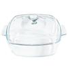 0.8L Small Tempered Glass Casserole Dish for Oven with Lid, Square Microwave Oven Baking Dish with Glass Lid view 1