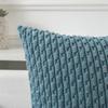 Kevin Textile Throw Pillow Covers Soft Corduroy Decorative Set of 2 Boho Striped Pillow Covers Pillowcases Farmhouse Home Decor for Couch Bed Sofa Living Room 16x16 Inch Blue Grey view 2