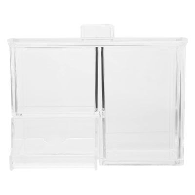 NPQPNAFC Round Cotton Pads Holder Cotton Balls Swab Holder Containers with Lid Q- tip and Cotton Ball Holder Makeup Pad Box Cosmetic Storage Case Acrylic Crystal Clear Boxes
