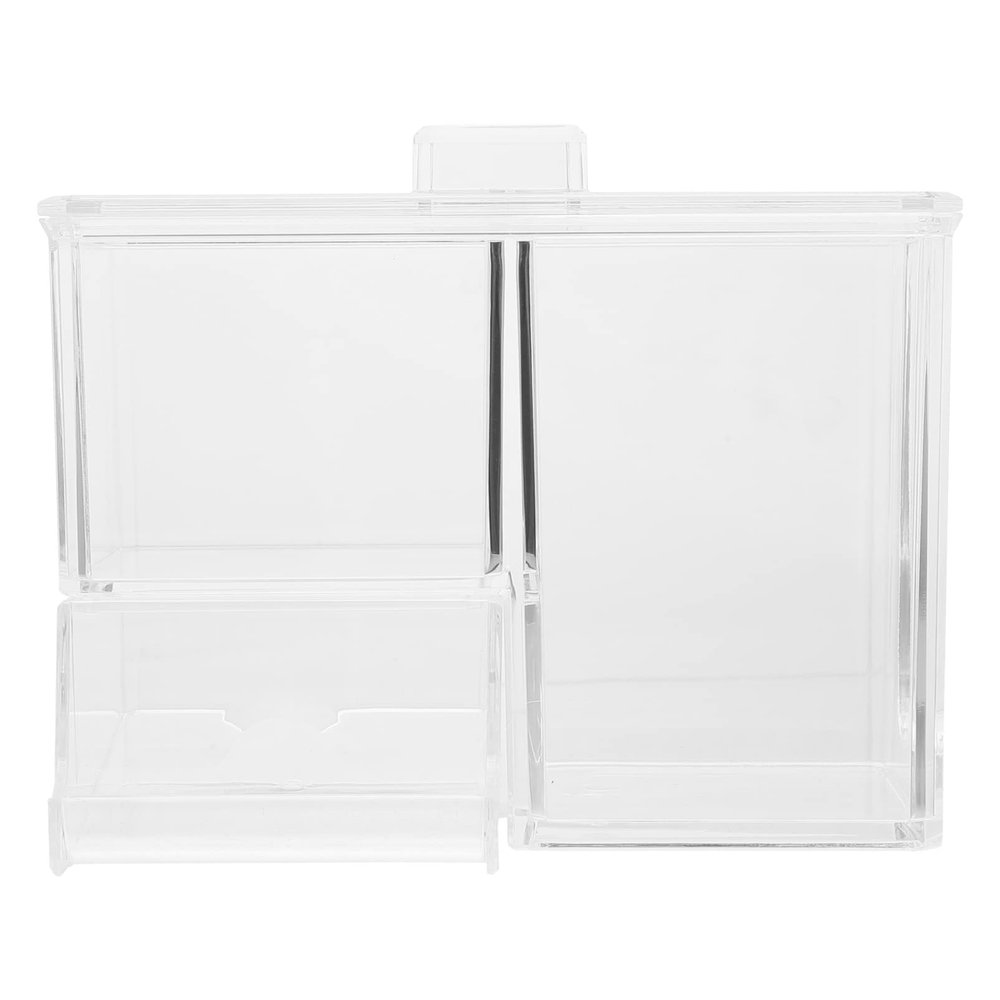 NPQPNAFC Round Cotton Pads Holder Cotton Balls Swab Holder Containers with Lid Q- tip and Cotton Ball Holder Makeup Pad Box Cosmetic Storage Case Acrylic Crystal Clear Boxes