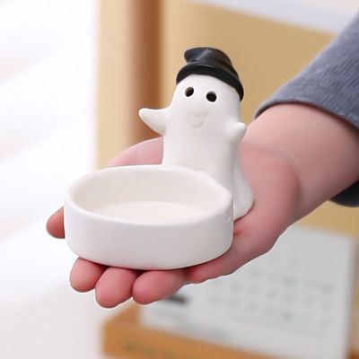 AOZMQAIV Ceramic Ghost Candle Holder Scented Candle Cute Ghost Nordic Style Ornament