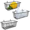 Jkjhbhged 3 Pcs Wire Baskets,Wall Grid Panel Hanging Wire Basket,Wall Storage and Display Basket for Cabinet & Pantry Organization view 1