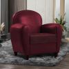 ANARACHON Leather Look Couch Cushion Covers Sofa Seat Slipcovers Sets Couches Furniture Protector for Sectional Armchair Loveseat Pets Kids Stretch Spandex Fabric (1 Cushion Armchair, Burgundy) view 2